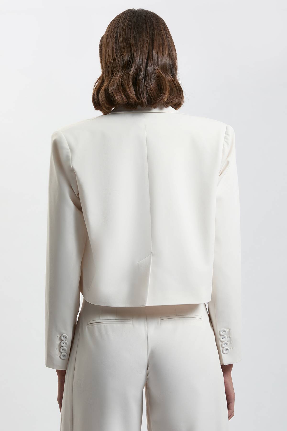 KarenMillen Blazer Court Ajusté En Viscose Compacte
