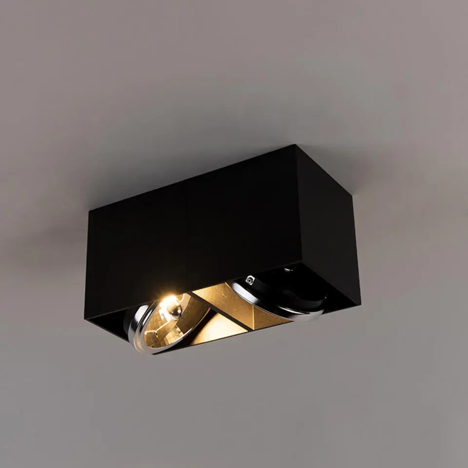 Qazqa opbouwspots box zwart g9