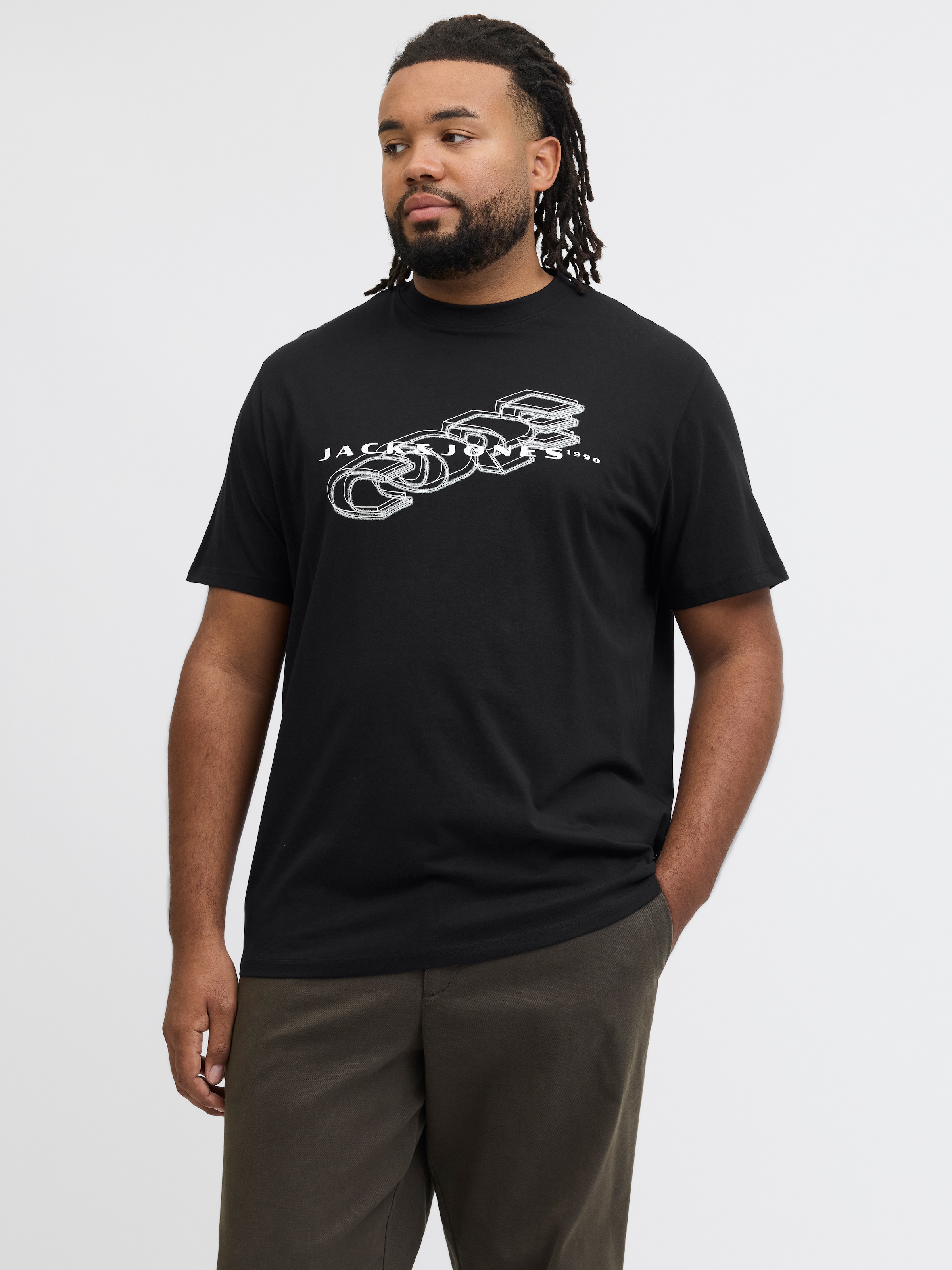 Jack & Jones PlusSize Kurzarmshirt »JCOFUSION BIG BRANDING TEE SS CREW PLS«