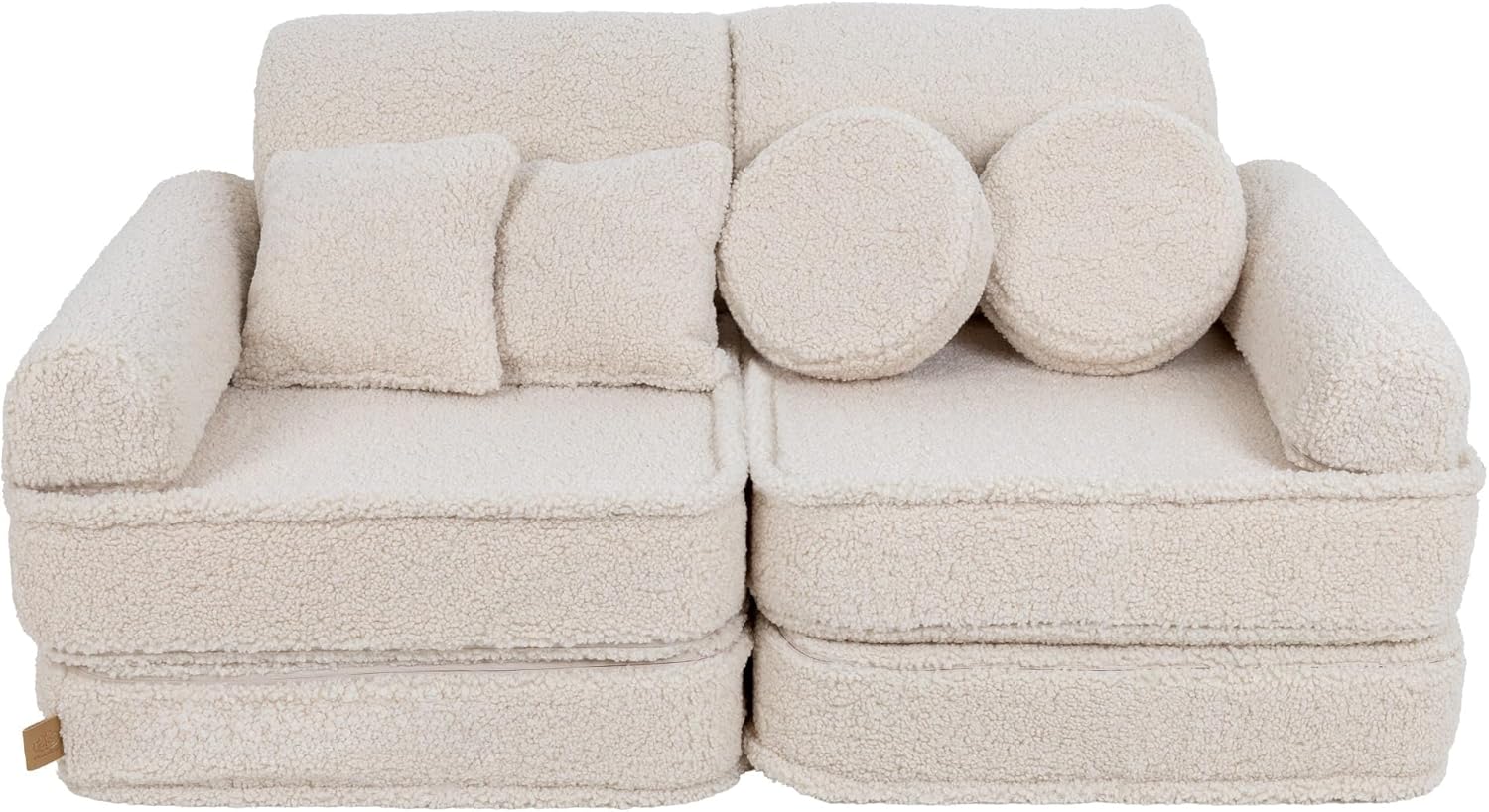 MEOWBABY Kindersofa – Spielsofa für Kinder – Weiche Klappsofa mit Schlaffunktion – Kuschelecke für Kinderzimmer, Cord, Ecru