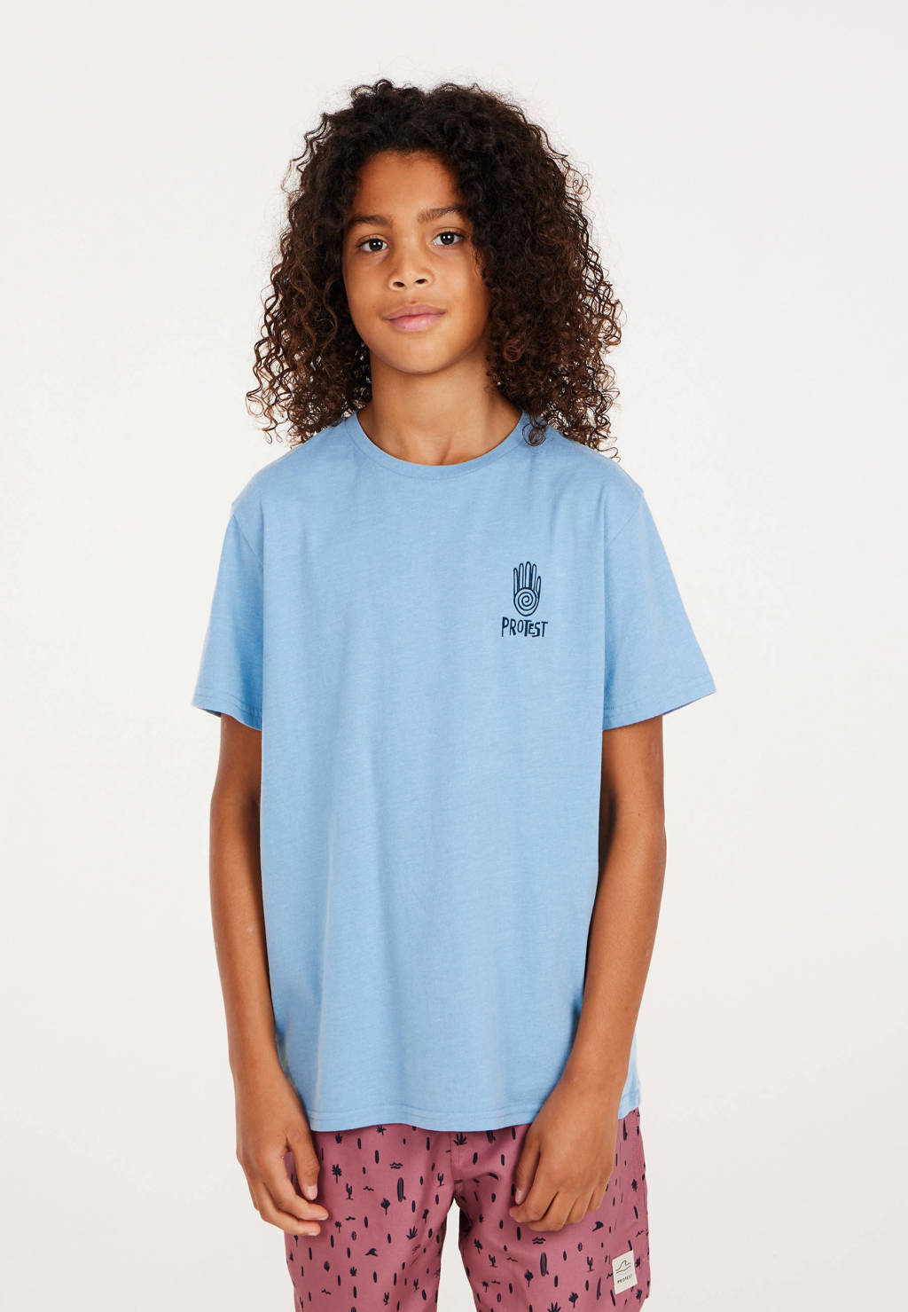 Protest T-shirt met printopdruk lichtblauw