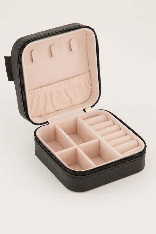Zwart vierkant sieraden etui