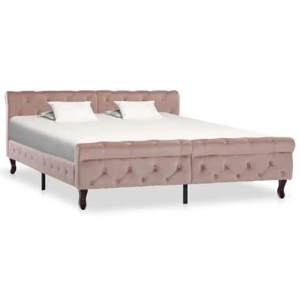 vidaXL - Tweepersoonbed - Roze - Fluweel - 160x200 cm