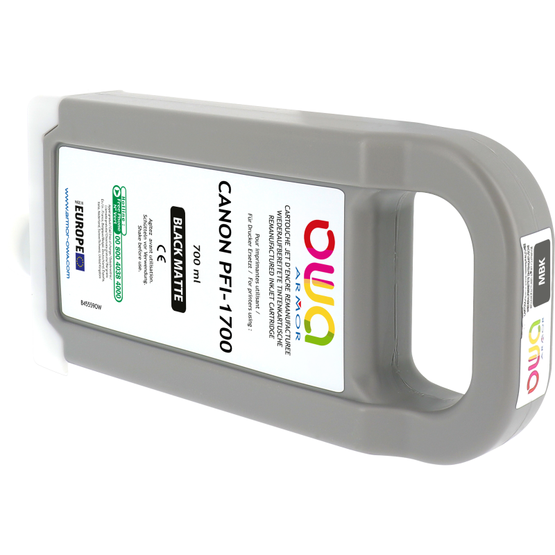Cartouche d'encre traceur remanufacturée OWA - standard - Noir Mat - pour CANON PFI-1700 MBK