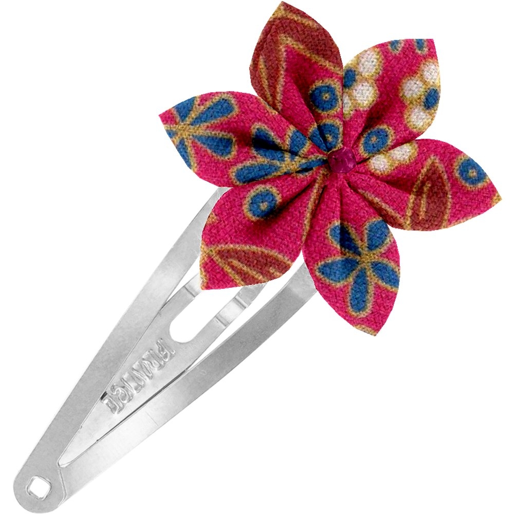 Barrette Clic-Clac Fleur Étoile Badiane Framboise
