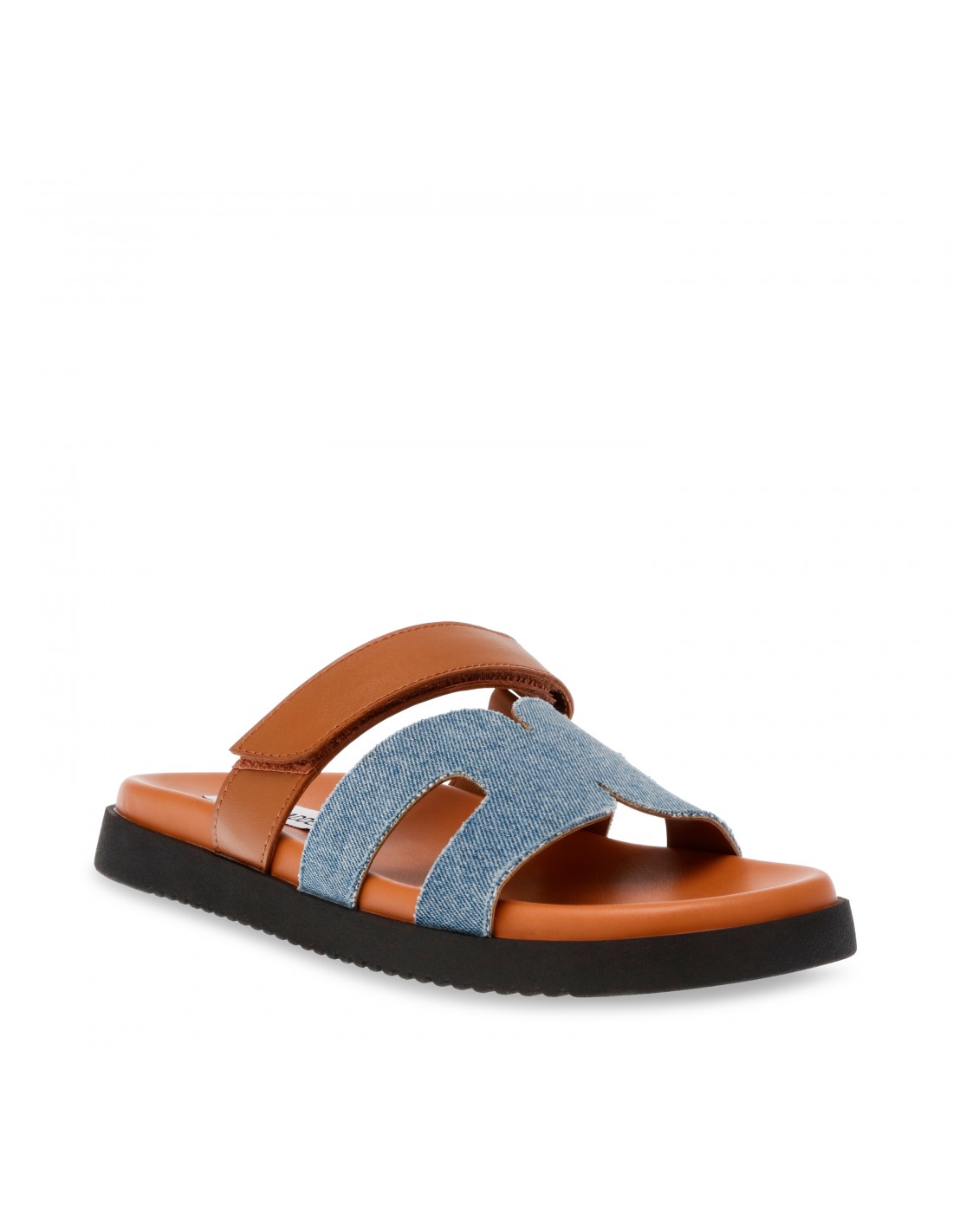 steve madden Mules Femme Missile Jean/Marron Cuir