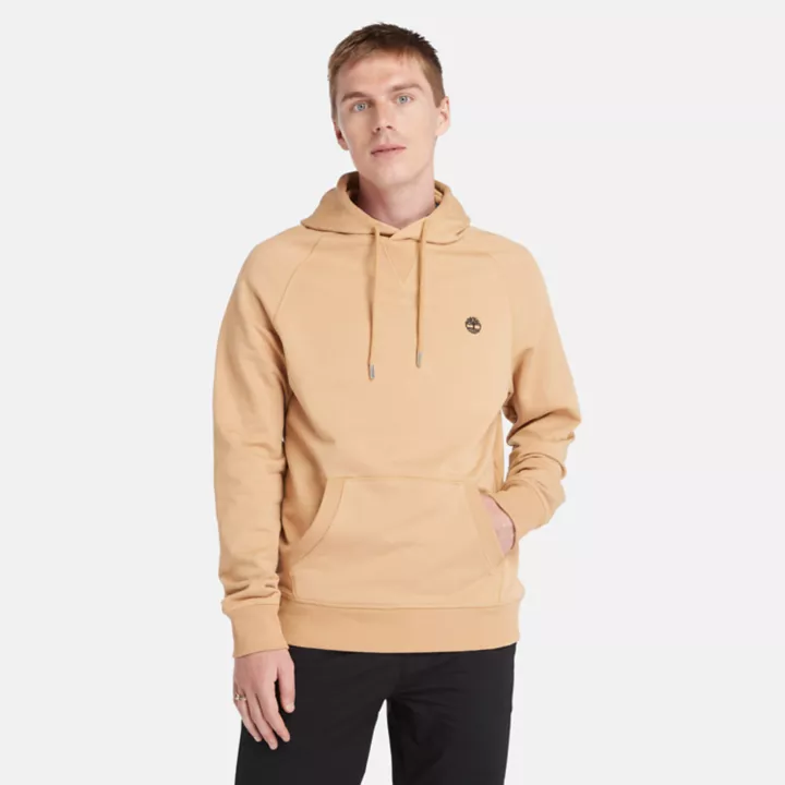 Sweat à capuche à envers bouclé pour homme en jaune clair