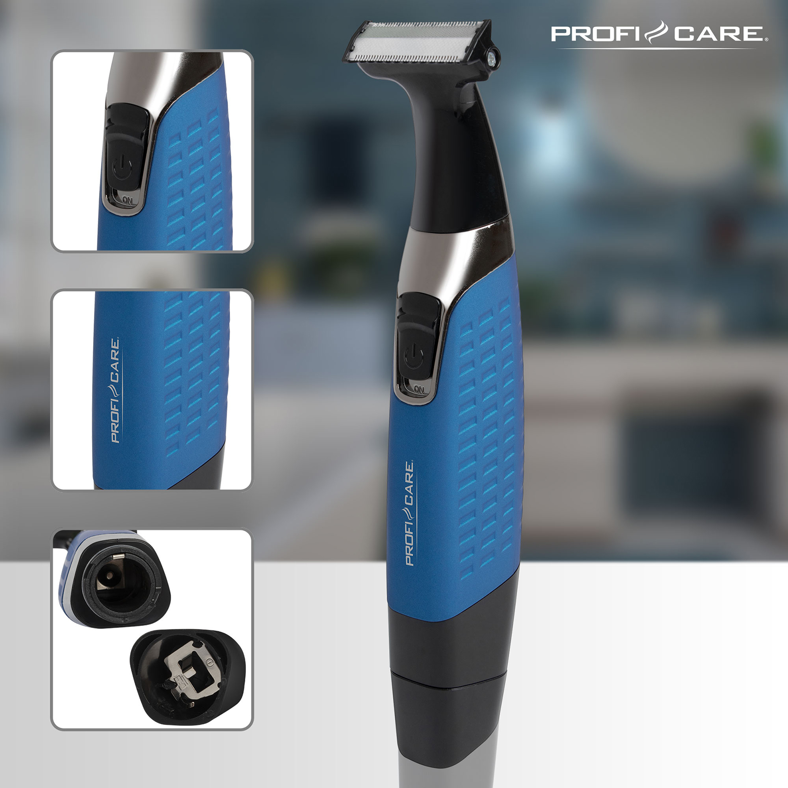 PROFICARE Body-Hair Trimmer - blau-schwarz - 2 in 1