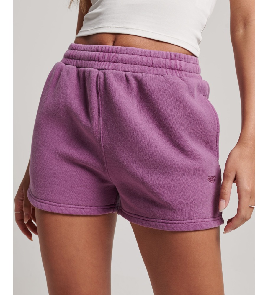 Shorts lilás com lavagem vintage da Superdry