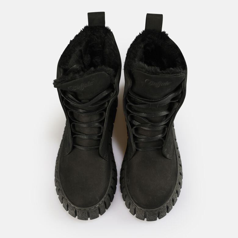 Rampa Lace Up HI Warm Bottines, noir