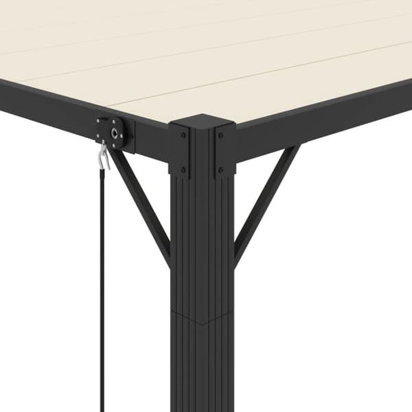 vidaXL Paviljong med lamelltak 3x3 m kremhvit stoff og aluminium