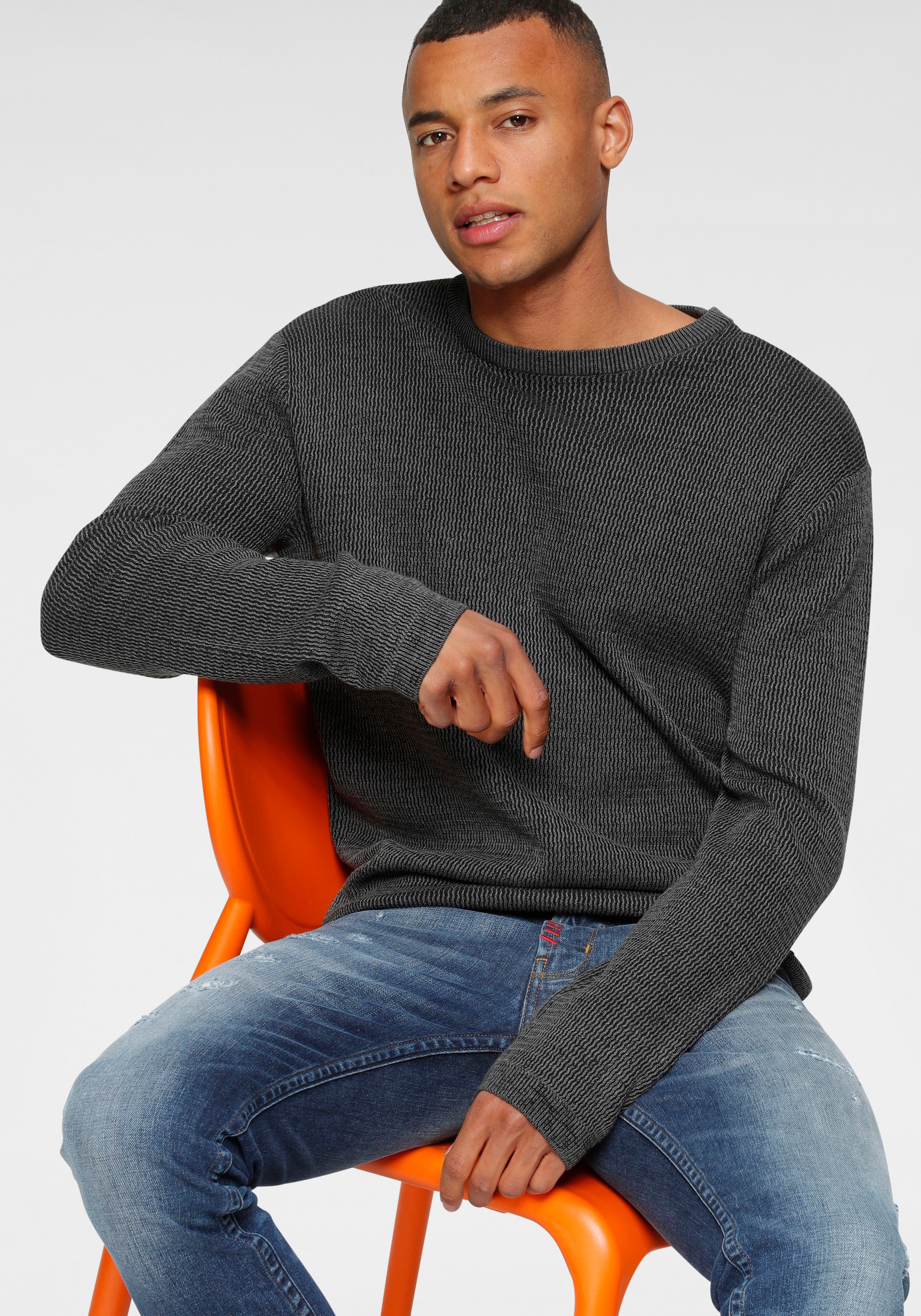 Bruno Banani Strickpullover , gewaschene Optik