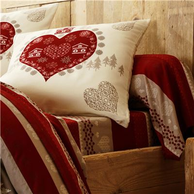 Linge de lit à motifs cœurs