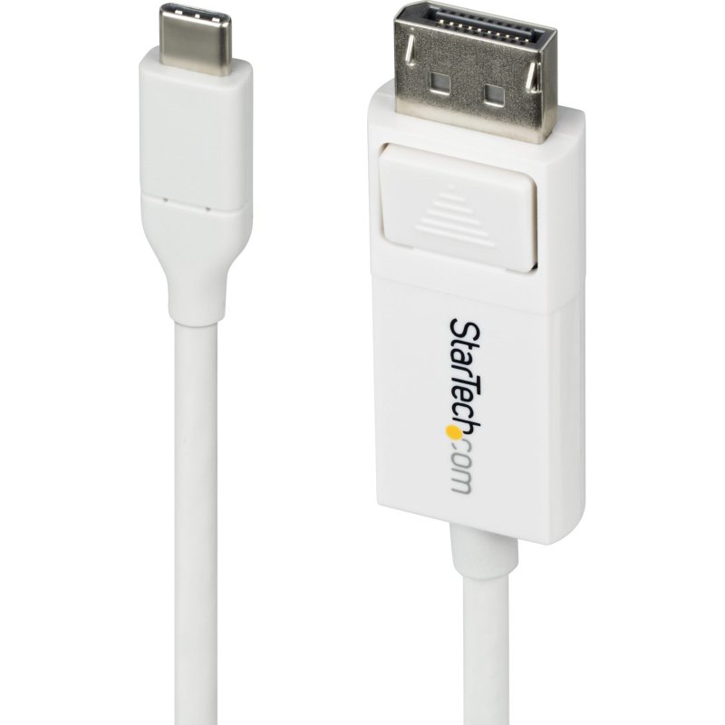 StarTech.com Câble USB-C vers DisplayPort 1.2 de 2 m, Bidirectionnel, 4K 60 Hz, Cordon Adaptateur Vidéo Blanc pour Apple MacBook Pro / Air M1 M2 M3 M4, Mac Mini / Studio, Compatible Thunderbolt
