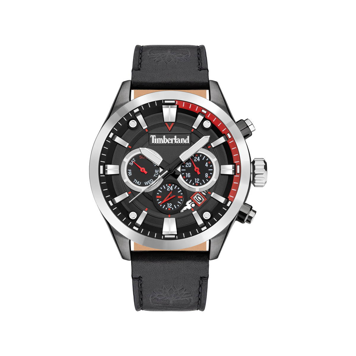 Montre Timberland homme acier cuir noir
