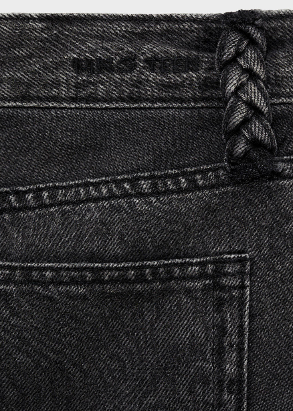 MANGO TEEN straight high waist grey denim