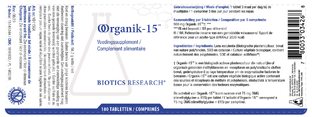 Biotics Oorganik-15 Tabletten 180TB