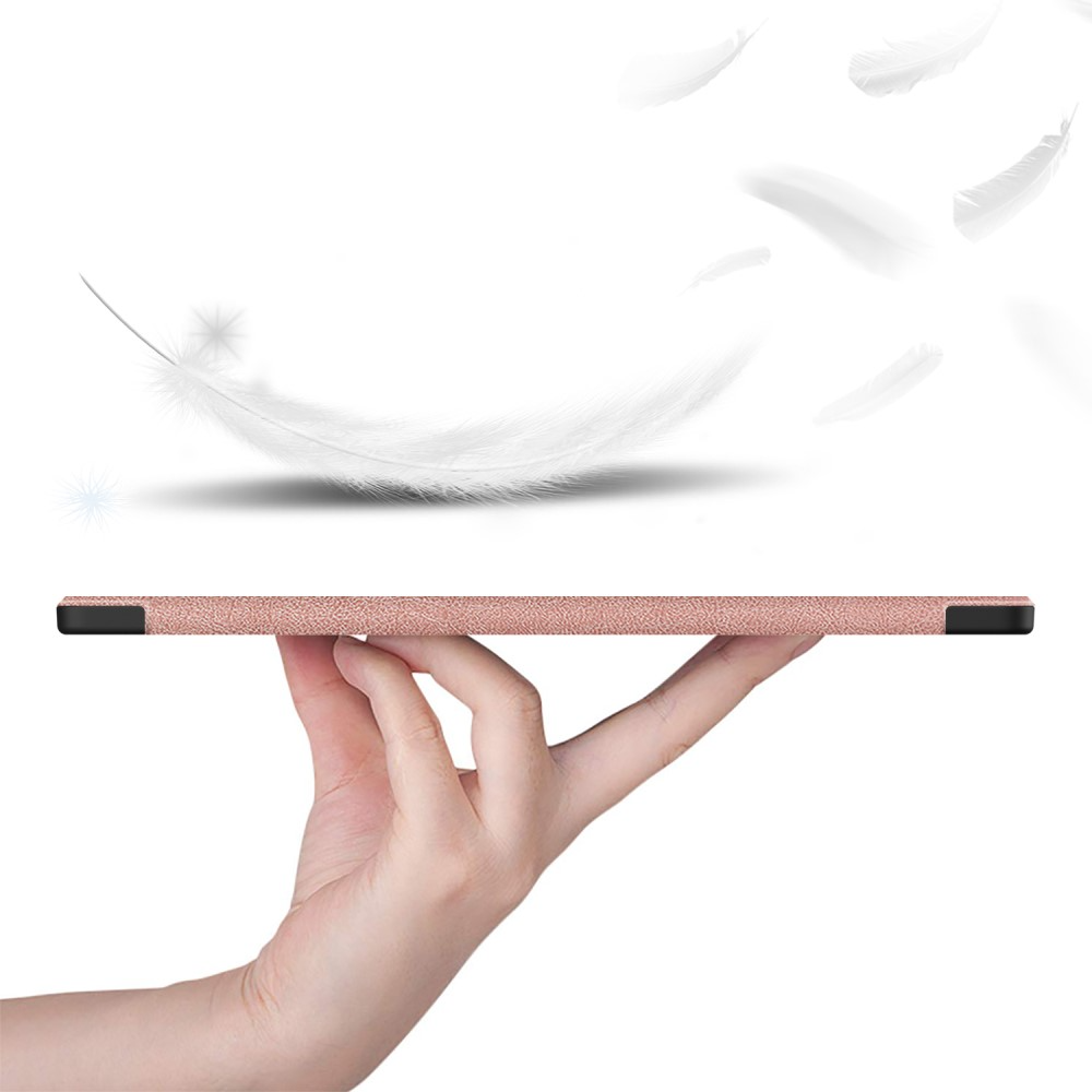 Samsung Galaxy Tab S9 Ultra Flipcase Hülle Ledertasche mit Aufstellfunktion Litchi Look   S-Pen Halterung - Roségold
