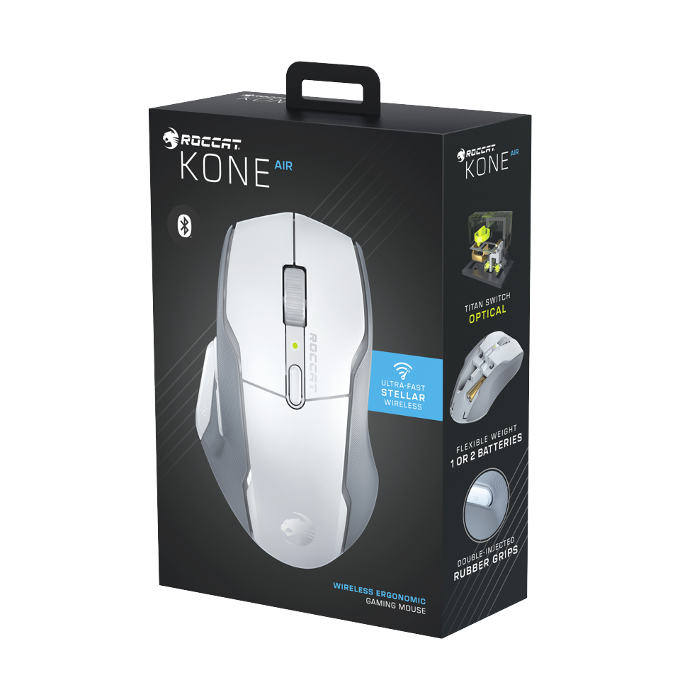 ROCCAT - Kone Air - Wireless Ergonomic Gaming Mouse, White