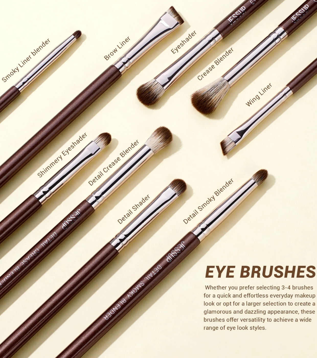 Jessup Beauty - *The Artists Eye Brush* - Conjunto de 15 pincéis - Shimmer Brown