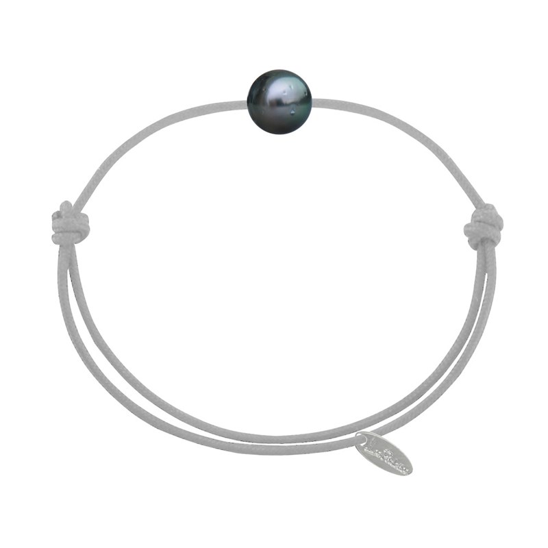 Bracelet Lien Perle de Tahiti - Gris clair