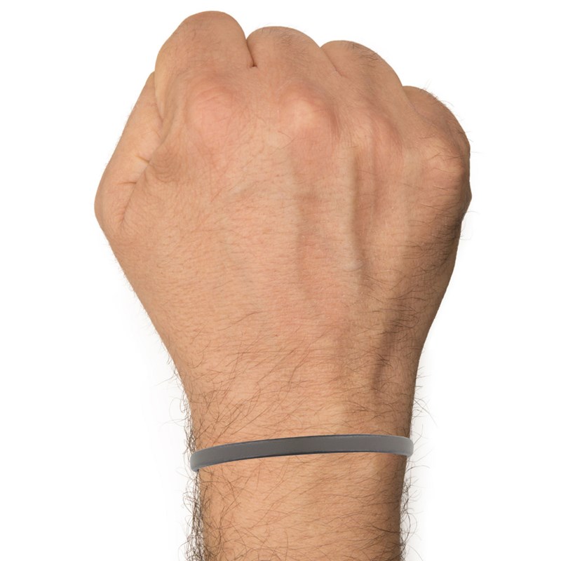 Bracelet Homme Cuir Simple Fermoir Acier Inoxydable - Gris
