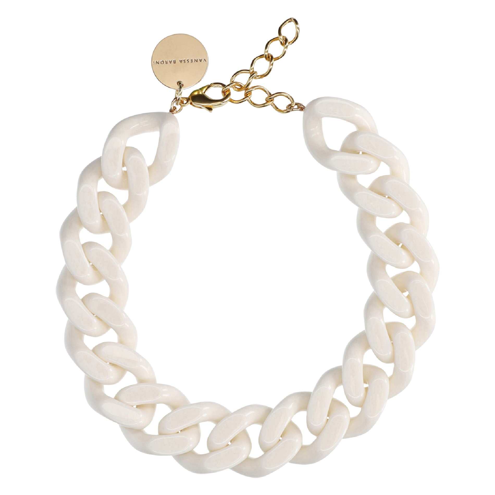 Collier à maillons plats | Blanc