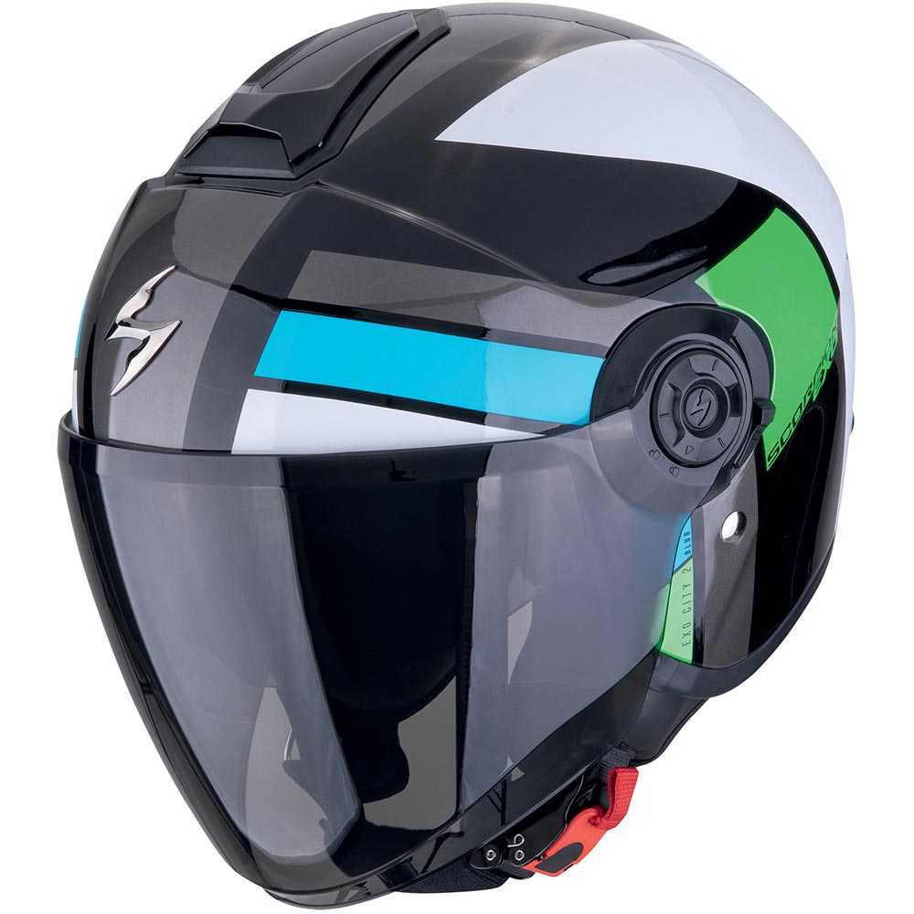 Scorpion - Casque Exo-City II Blur Noir / Blanc / Vert / Bleu