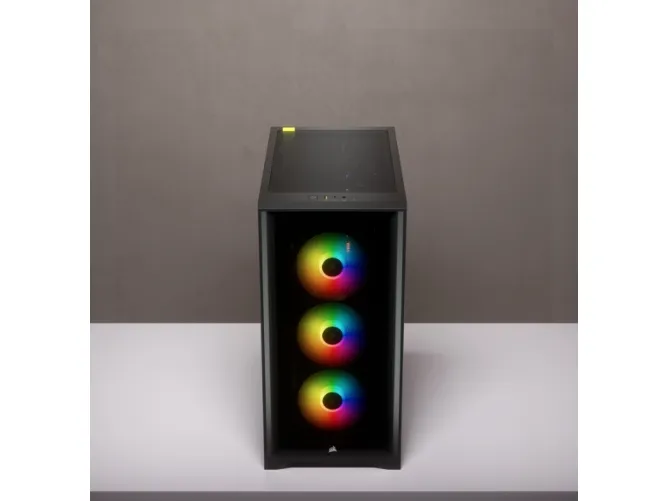 CORSAIR | iCUE 4000X RGB – Miditower - ATX - ingen strømforsyning - Sort - USB/Lyd