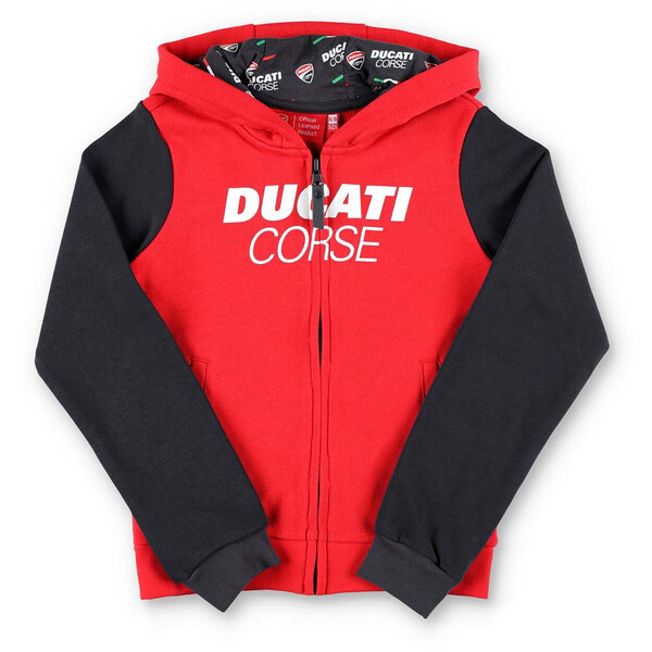 ducati racing - Sweat zippé à capuche enfant Corse Rouge / Anthracite
