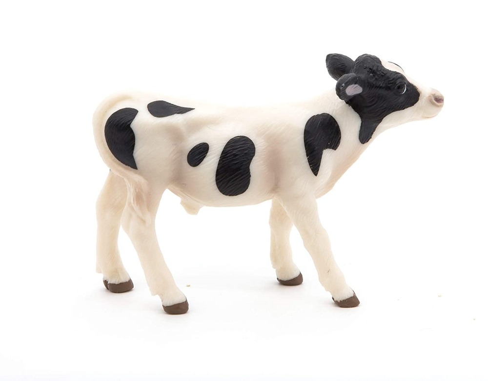 Figurine veau noir et blanc