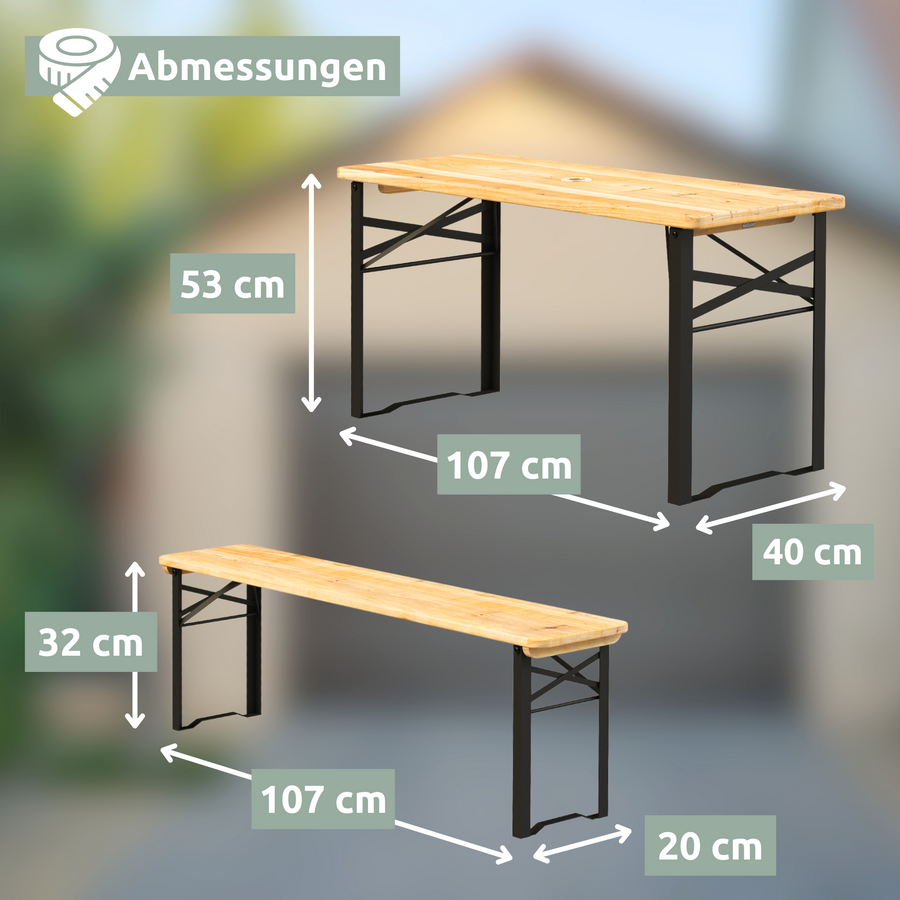 holz4home Biertuinset, meerdelig & opvouwbaar, inclusief muurbevestiging, kinderspeelgoed