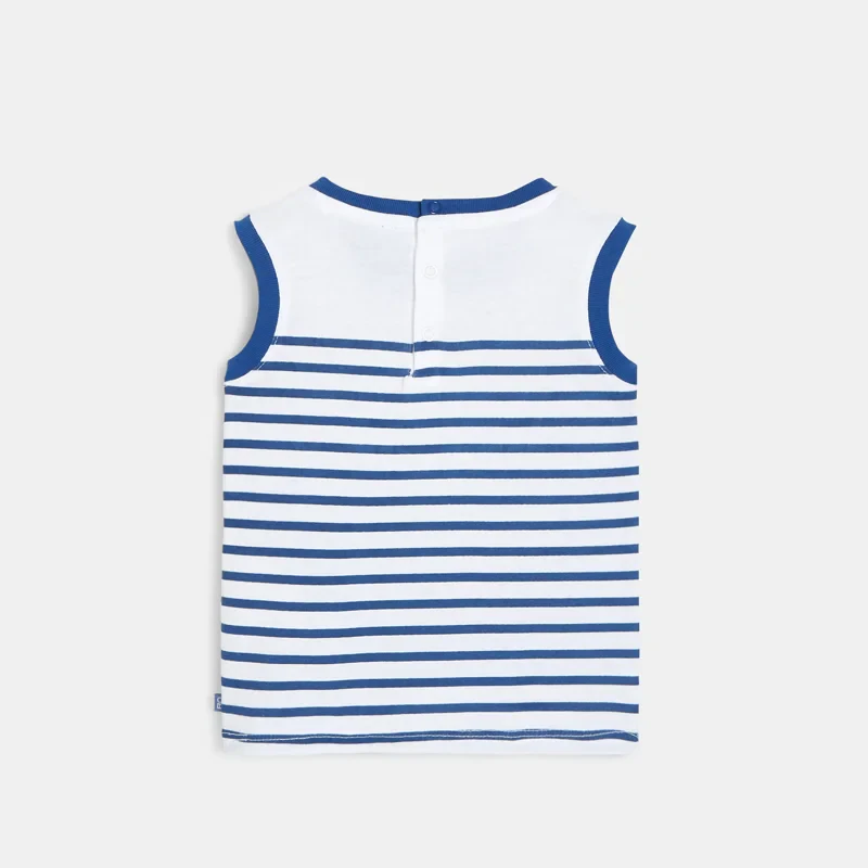 Débardeur jersey rayé bleu bébé garçon Bleu