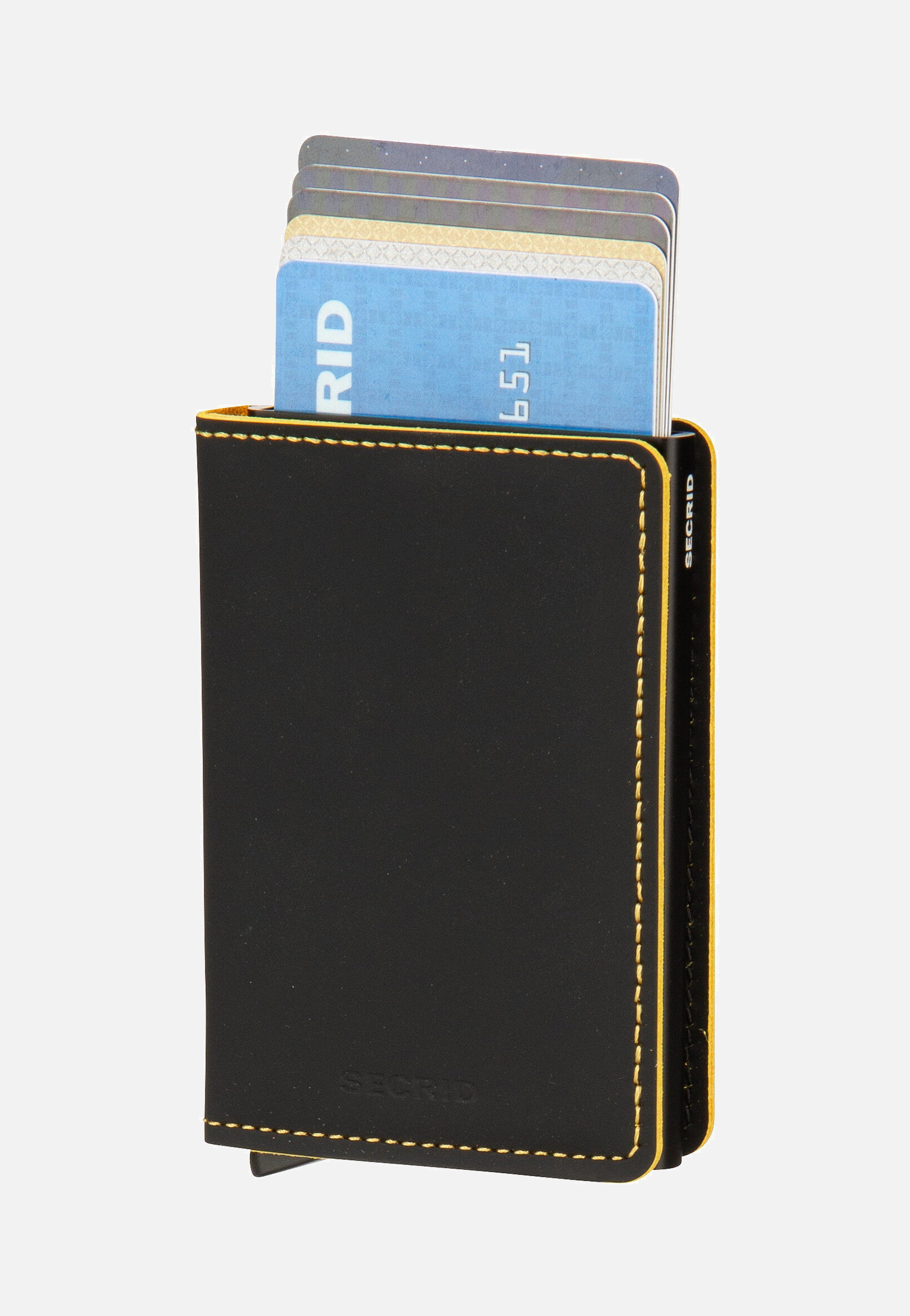 Slimwallet Matte Black-Ochre - Portemonnaie