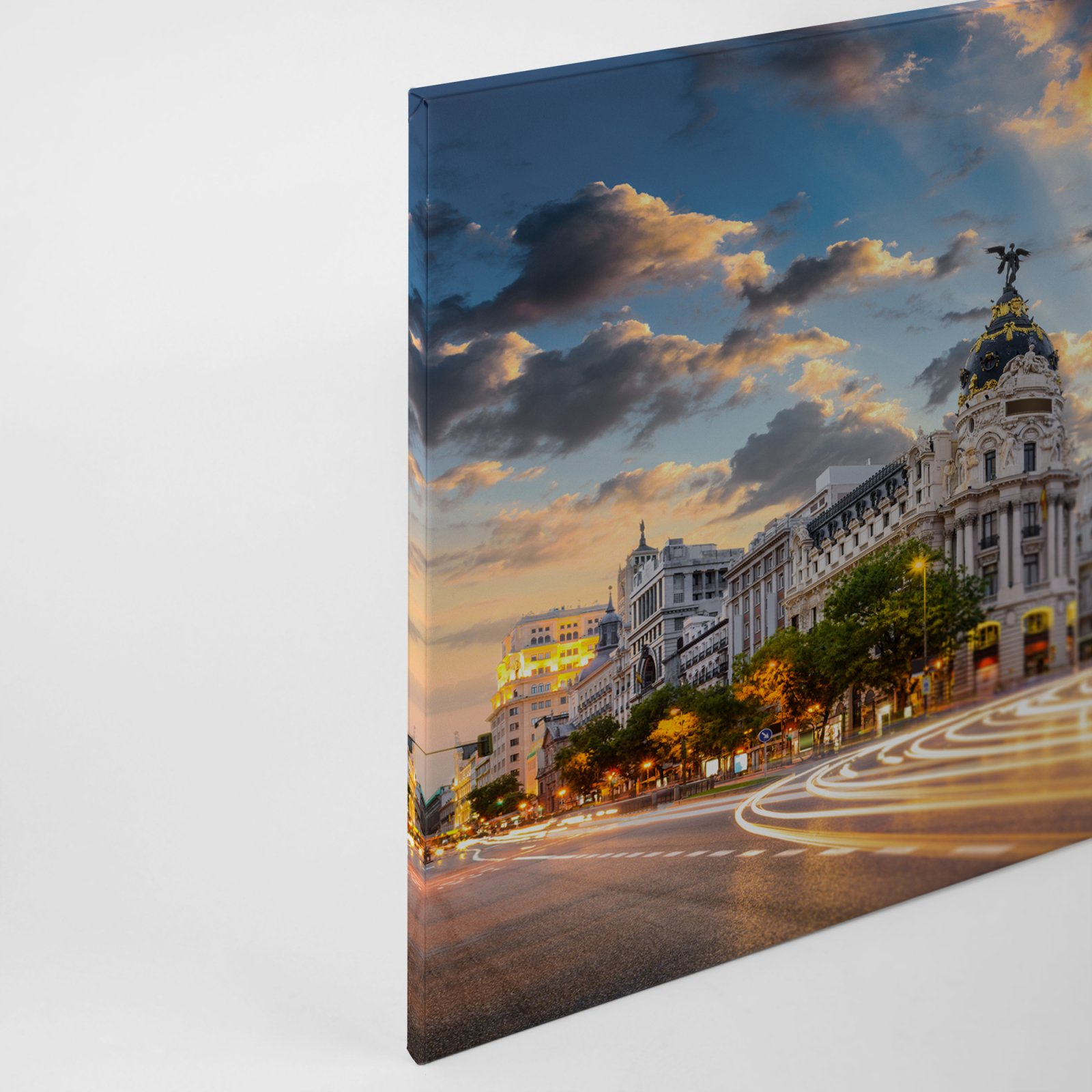 Leinwandbild GRAN VIA - blau-grau - 90x60 cm