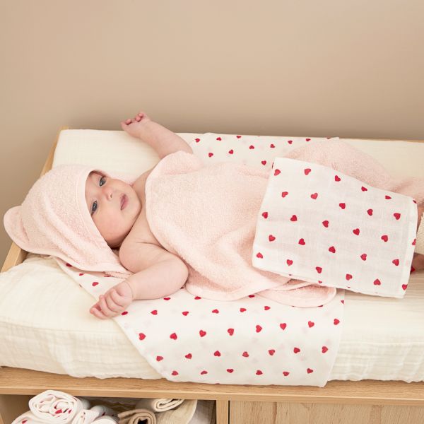 Meyco Sweet Heart Hydrofiele Washandjes - 3-Pack - Red