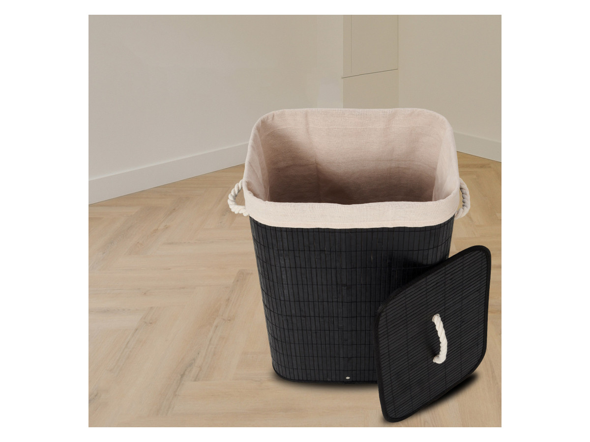 Infinity goods 72 liter wasmand met deksel – Black