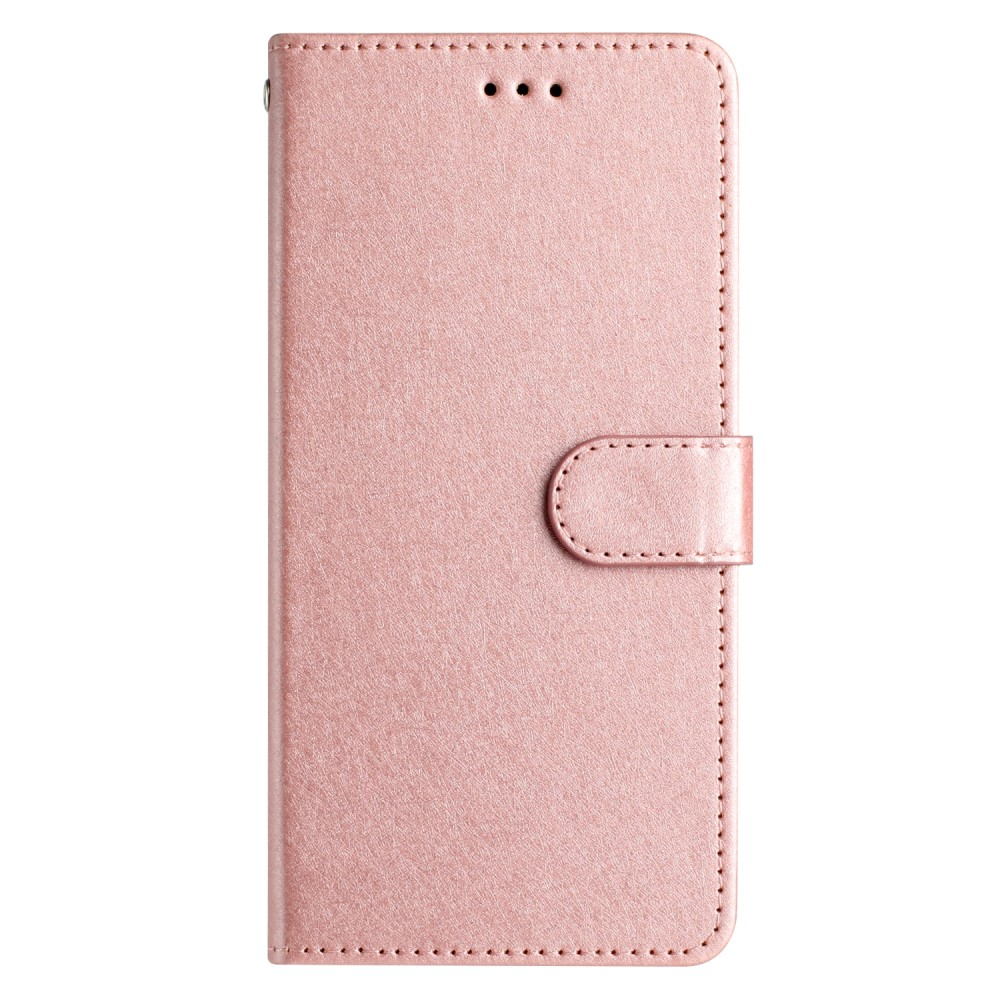 iPhone 15 Leder Tasche Flipcover Wallet mit Kartenfächern - Roségold
