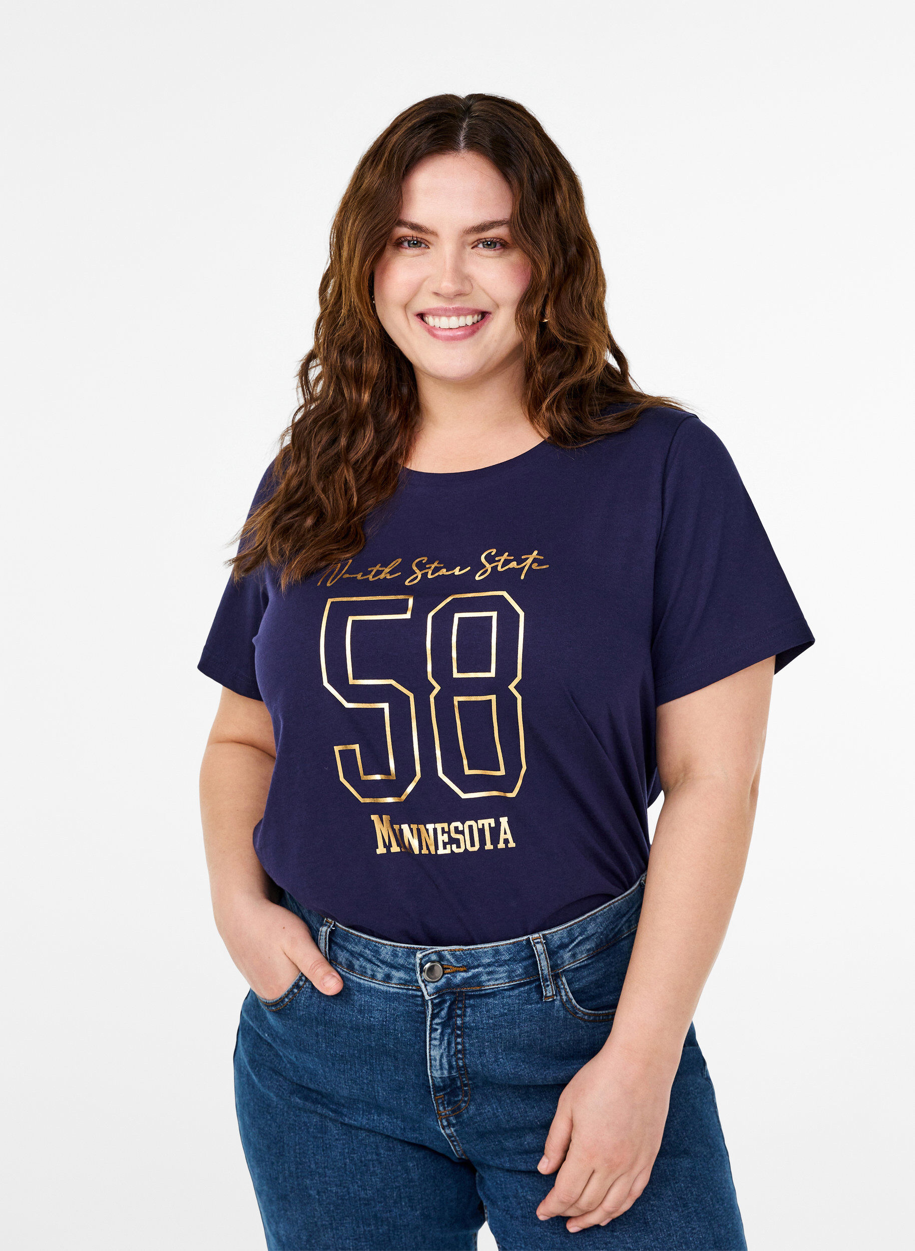 T-shirt i bomuld med tekstmotiv