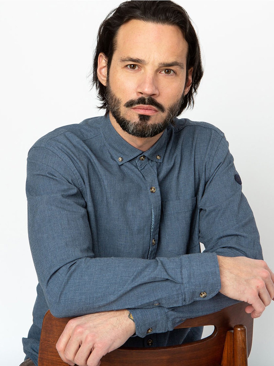 Chemise Homme Coupe Droite Coton Marine
