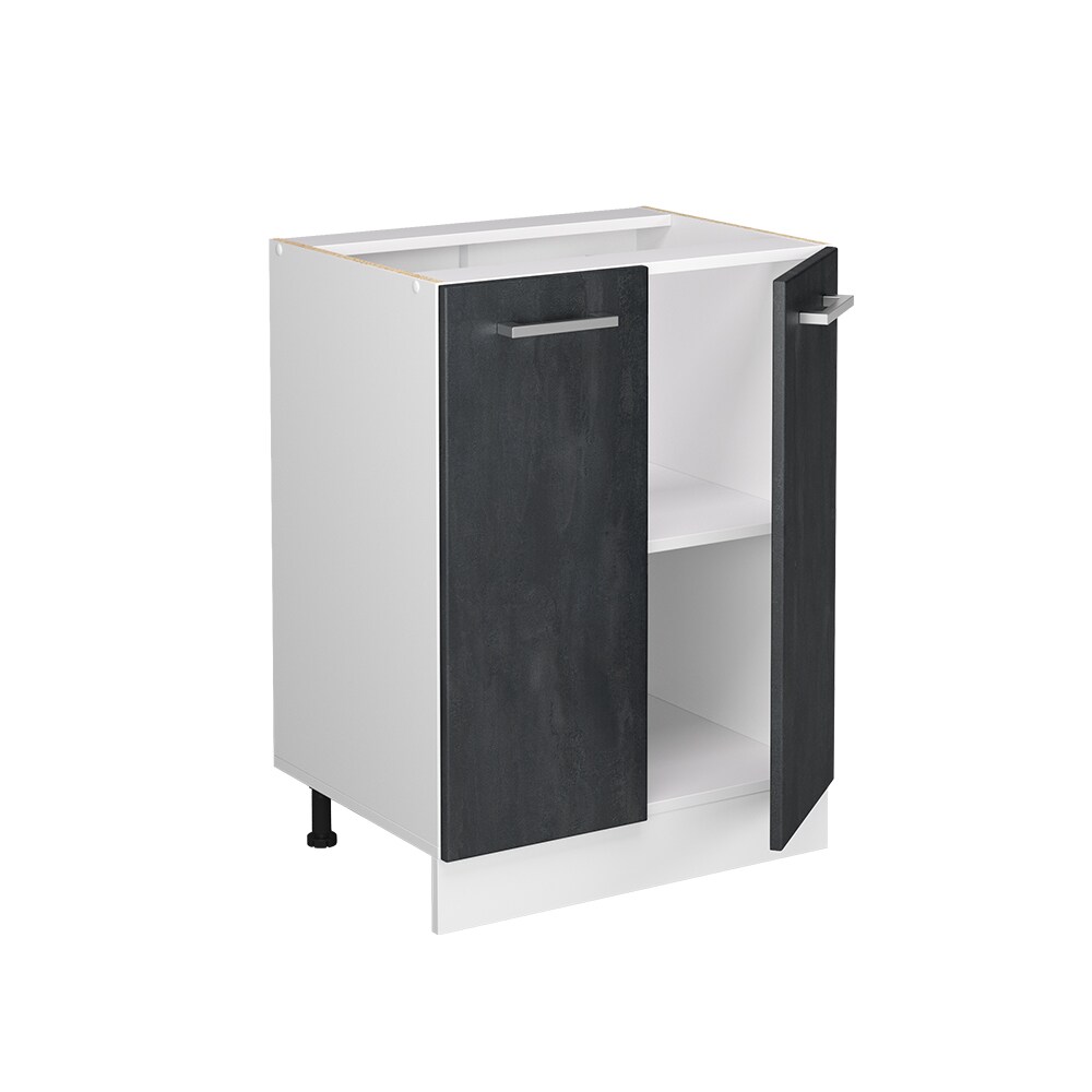 Vicco Unterschrank R-Line Schwarz Beton Weiß 60 cm ohne Arbeitsplatte