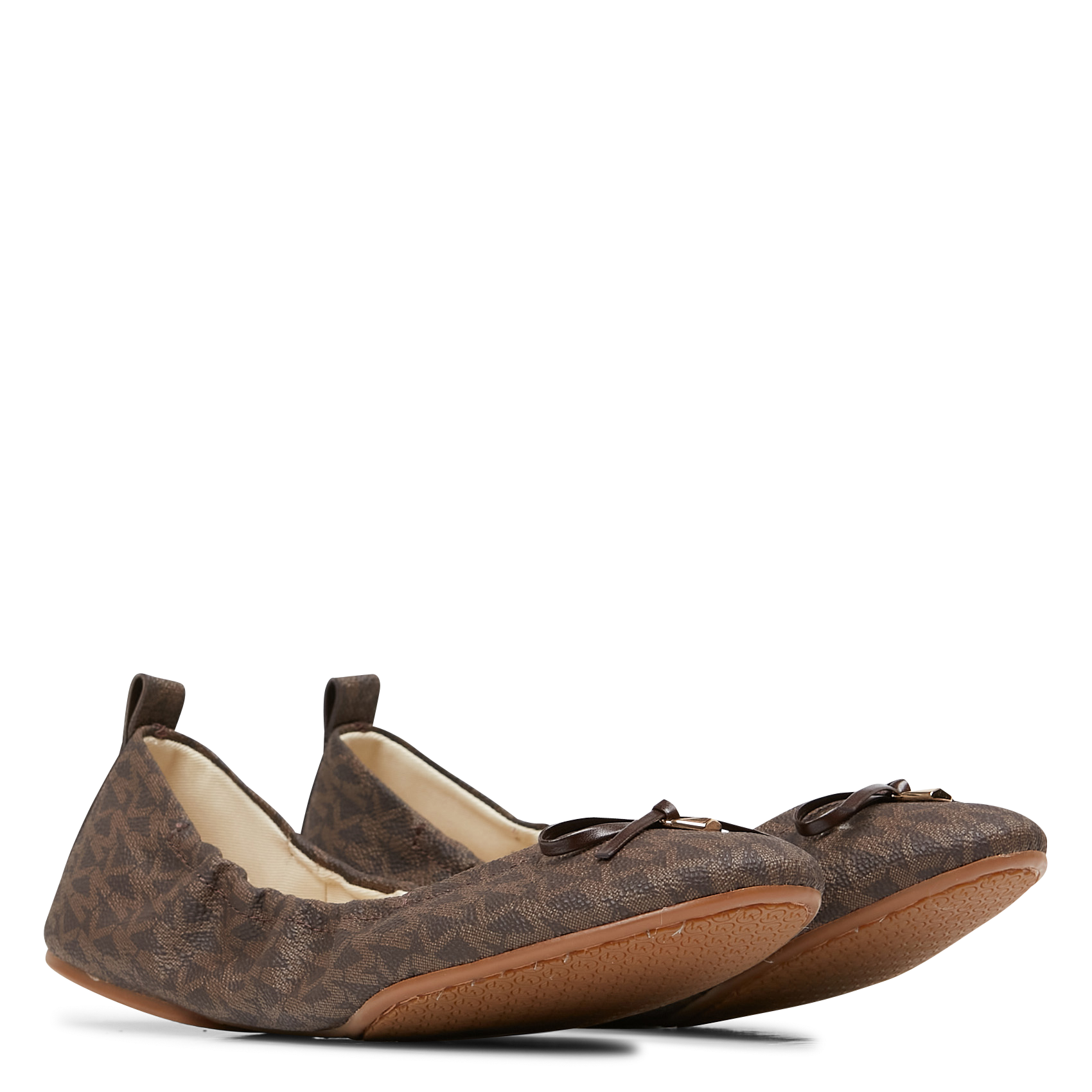 Ballerines imprimées logo| Marron