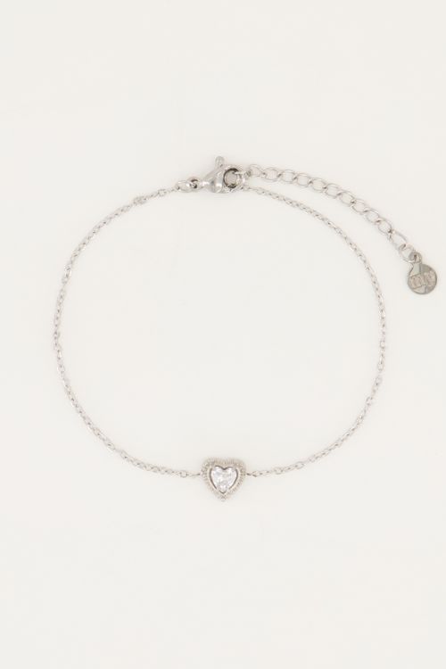 Armbandje strass hartje
