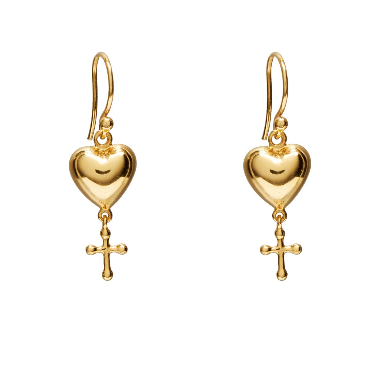 Pendants vermeil coeur et croix