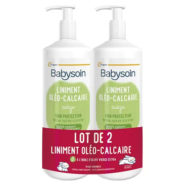 Pomada para Assaduras Babysoin Oleo-Limestone, Sem Perfume, Pacote com 2 x 750ml