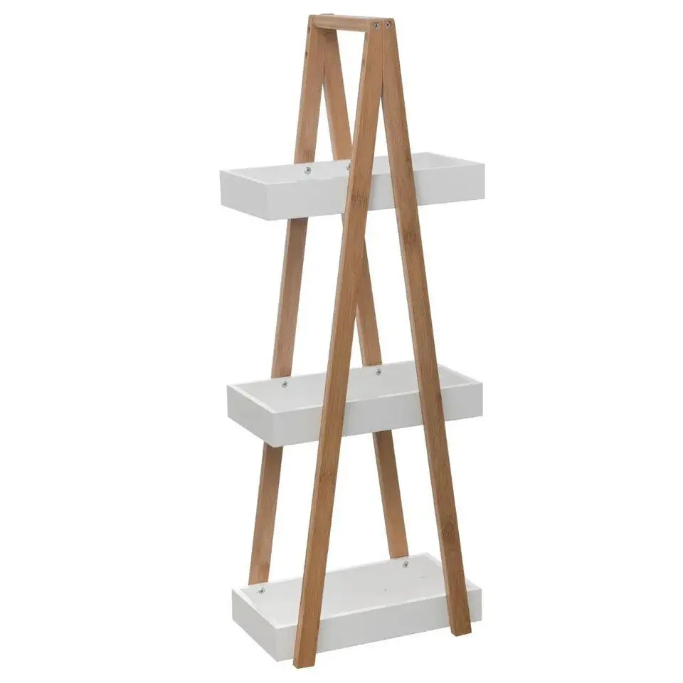 5Five Doucherekje/badkamerrekje - bamboe - 3 lagen - 30 x 18 x 82 cm