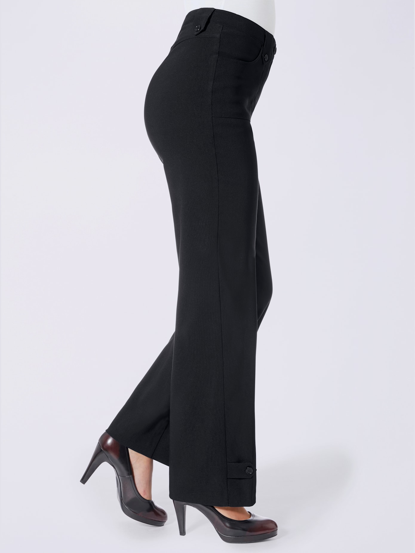 Pantalon coupe droite détails boutonnés