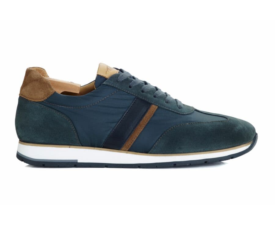 Sneakers homme Velours Vert et Chamois - MELINGA