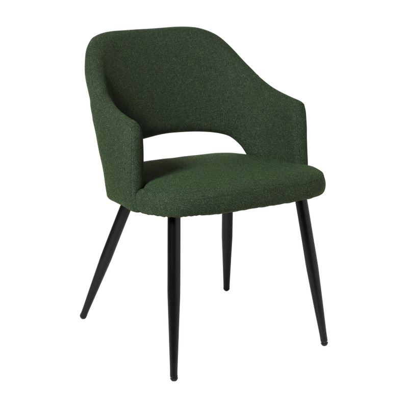 Eetkamerstoel Leonardo met armleuning- groen - 81x62.5x56 cm