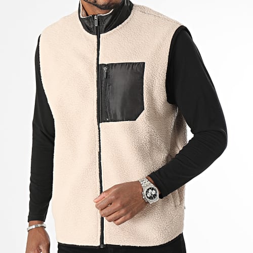 Veste Zippée Fourrure Sans Manches Just Beige
